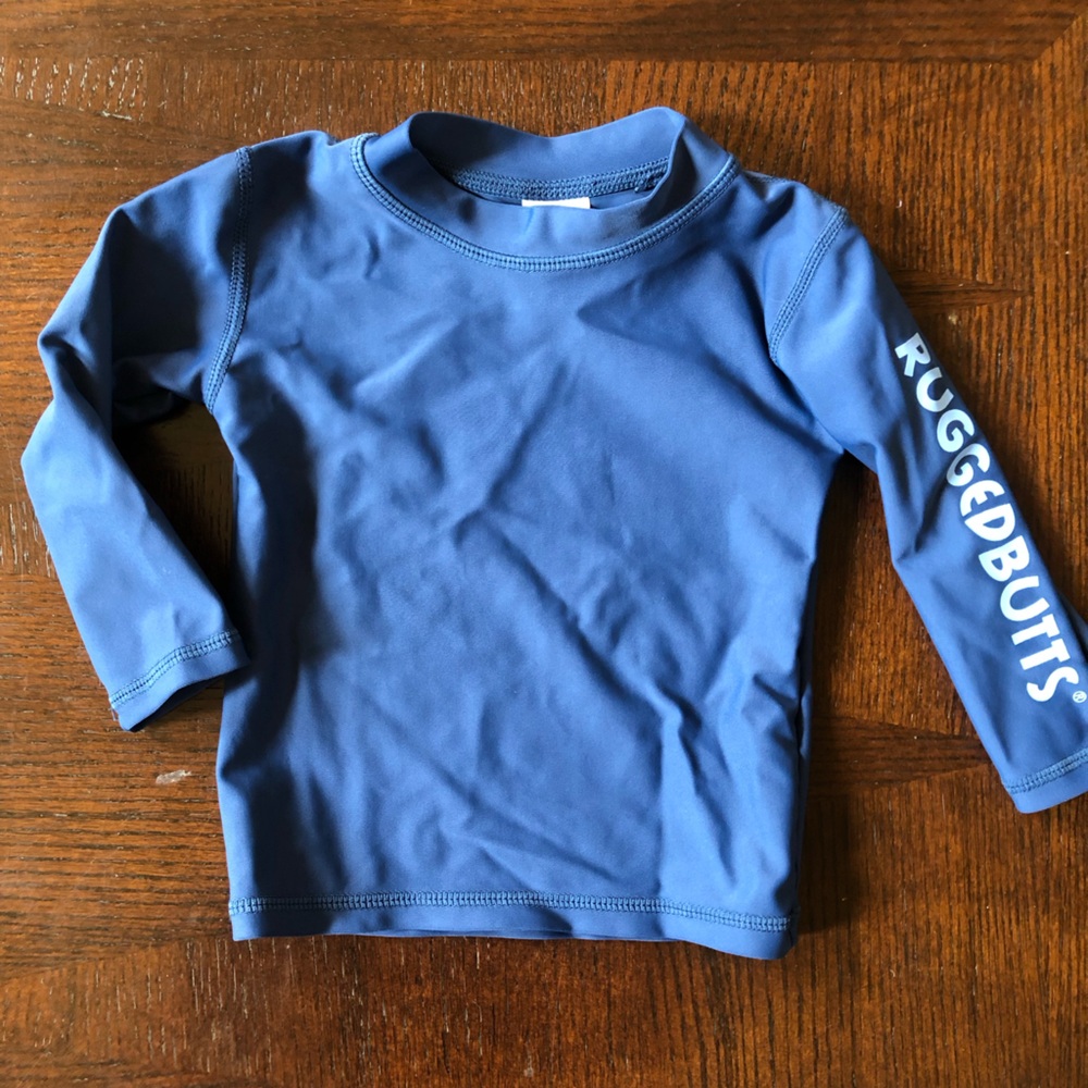 Rugged Butts Navy Blue Long Sleeve Top Rash Guard Sz 6 - 12 Months